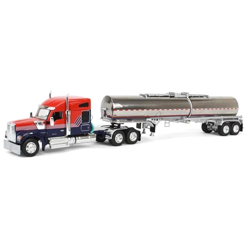 DCP First Gear 1/64 Red & Blue Kenworth W990 Camión Tráiler miniatura 1