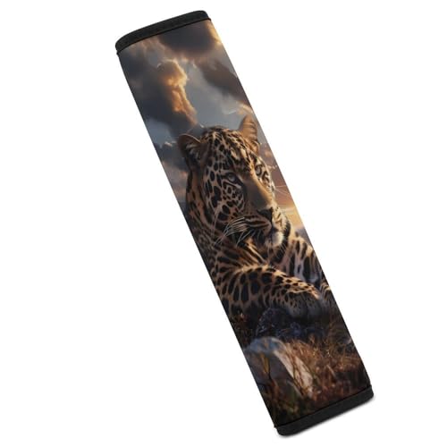 SMAZDFXX Almohadillas para Correa de Asiento de Coche con diseño de Leopardo en Las montañas, Funda Suave para cinturón de Seguridad, Almohadilla para el Hombro, Accesorios para Coche, 1 Unidad