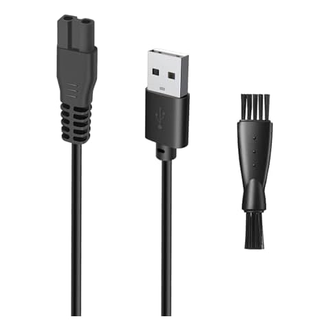 5V Charger Replacement MANSPOT Charger Cable, wotdmu USB Charger Cord Compatible with MANSPOT Trimmer with 1 Cleaning Brush, 3.3ft Power Cord Cover