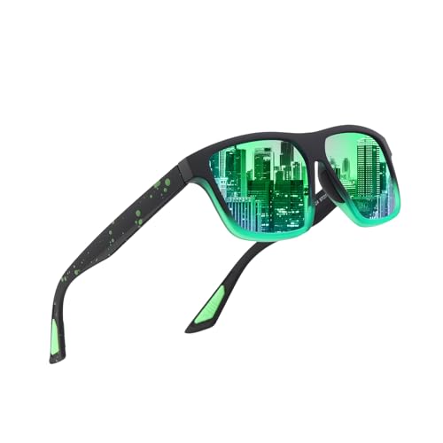 Men's Polarized Sunglasses, TR Sun Glasses for Women Men UV 400 Protection for Outdoor Sports Driving 2024 New (Green)