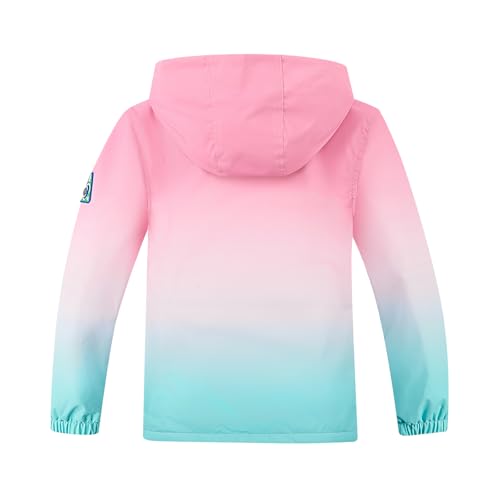 Image of MGEOY Boys Girls Rain Jacket Lightweight Waterproof Hooded Fleece Lined Raincoat Windbreakers for Kids