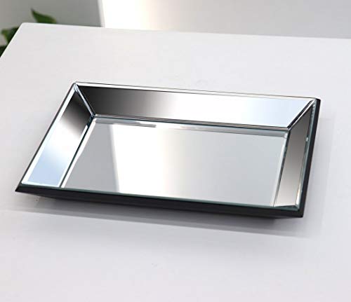 Jewelry Accessories Mirror Tray, Perfume Vanity Silver Mirror Tray, Makeup Organizer for Dresser Coffee Table Home Decor