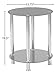Flash Furniture Riverside Collection Black Glass End Table with Shelves and Stainless Steel Frame