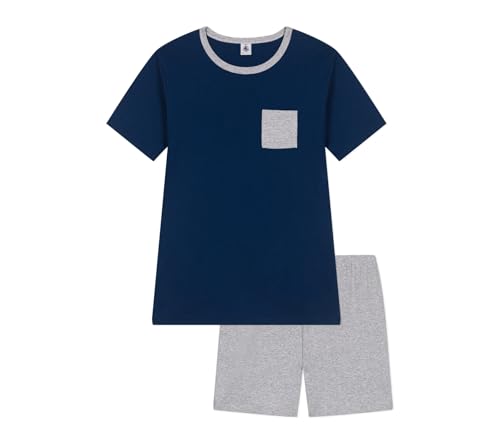 Pigiama corto in cotone tinta unita bambino