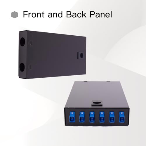 Image of SC SM 6Port Box +Cables Wall Mount Fiber Enclosure with Splicing Module and Loaded 6 Port SC-UPC Singlemode LGX Panel
