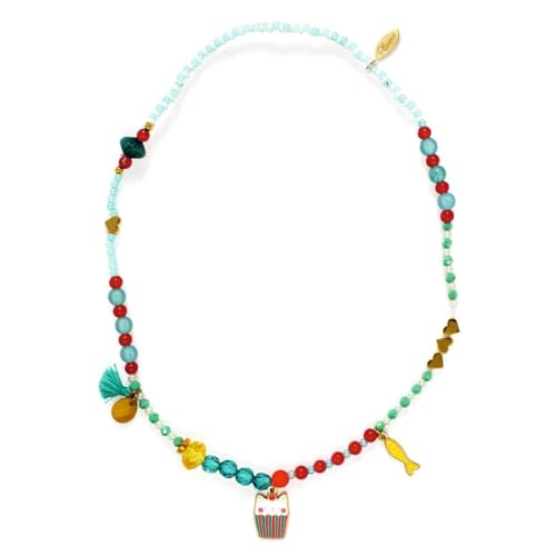 Collier Mia DJECO : bijou fantaisie chat pour enfant avec chaîne métal ajustable