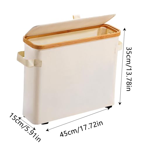 Panier de rangement pour papier toilette avec couvercle discret pour WC et camping-car - 6