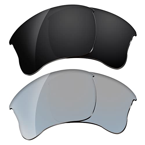 Image of Dynamix Polarized Replacement Lenses for Oakley Flak Jacket XLJ | Easy to Install | Fit Perfectly | Solid Black + Titanium