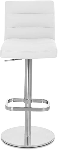 Miniatura 95 de Zuri Furniture Lush - Taburete giratorio sin brazos de altura ajustable magenta con base de acero cepillado Magenta,Rojo -,Blanco,Marrón,Verde