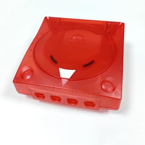 Image of Hzxkqmil Replacement Shell for SEGA Dreamcast DC Retro Video Game Console, Translucent Plastic Housing Case Accessories for Dreamcast DC, Transparent Red