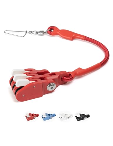 BLUEWING Outrigger Halyard Lock Pulley Triple with Ball Bearing Snap Swivel for Offshore Fishing, Red