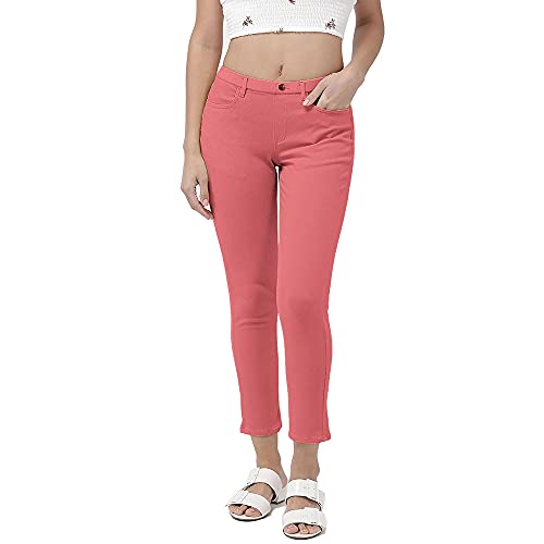 Image of GO COLORS Soft Cotton Blend Printed Jeggings Ankle Length for Women| Breathable, Mid Rise