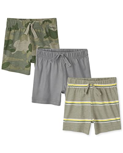 The Children's Place Baby Boys Shorts, Camo Stripe/Solid 3-Pack, Upto7Lbs #TOP17