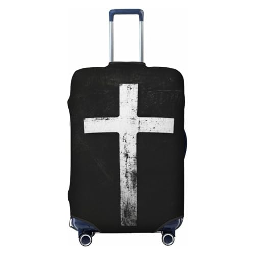 Travel Luggage Suitcase Cover Zipper Closure Baggage Protector Fits 19-32 inch Suitcase, Anti-Scratch Luggage Case Protective Cover, Cross Black