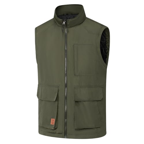 Msmsse Men's Softshell Outerwear Puffer Vest Windproof Lightweight Sleeveless Jacket for Running Golf