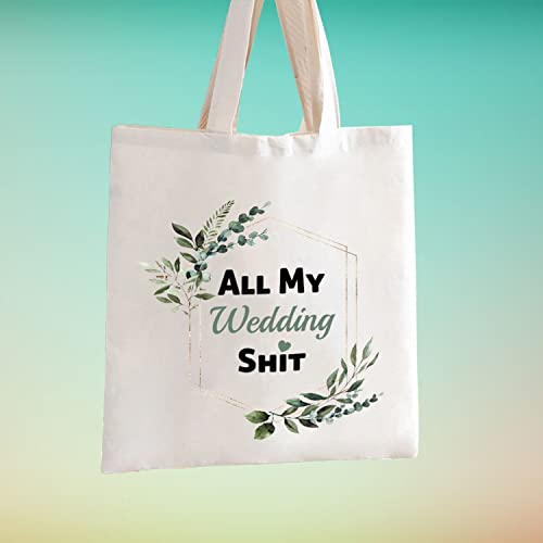 Tsotmo TOTE BAG Bride To Be Gift All My Wedding Shit Floral Bride Wedding Day Emergency Kit Tote Bag  thumb #6