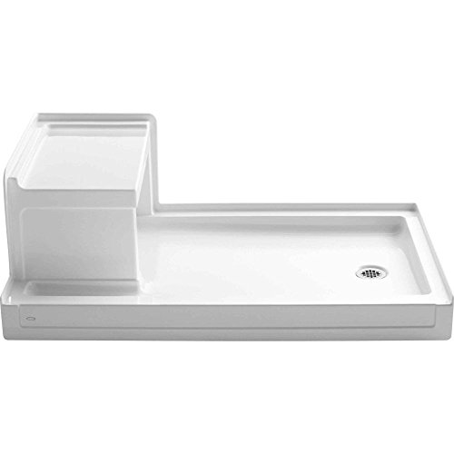 Kohler K-1978-0 Shower Receptor with Seat & Right-Hand Drain White