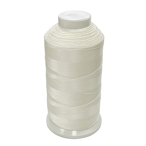 Bonded Nylon Sewing Thread 1500 Yard Size #69 T70 Color White For Outdoor, Leather, Bag, Shoes, Canvas, Upholstery With Sewing Needles Kit #TOP1