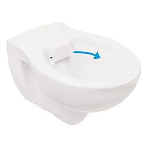 AquaSu Wand-WC, Spülrandlos, Tiefspüler, Abgang waagerecht, Weiß, Toilette, Spülrandloses WC, Klo, Hänge-WC, Randlos