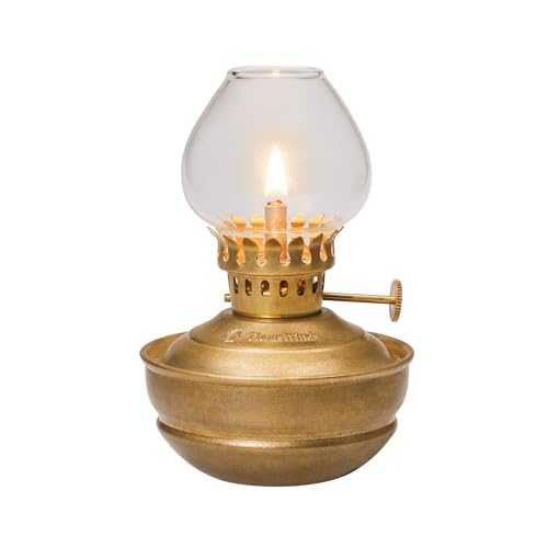 Thous Winds Vintage Petroleum Lampe, “Luminara” Mini Öllampe Kleine Tischlaternen, Retro-Dekoration Kerosinlampe für Notbeleuchtung, Indoor, Haus, Garten, Camping - Messing
