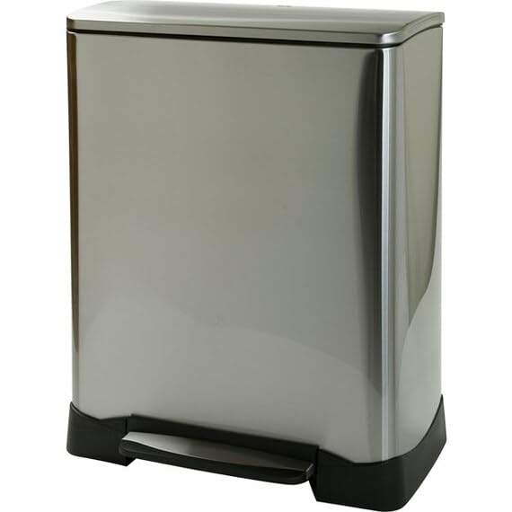 Nitori 8450808 Stainless Steel Pedal Pail Separation Type, 1.6 gal (45 L)