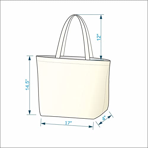 Image of Eco Right Large Tote Bag for Women with Zip, Stylish Cotton Handbags, Canvas Tote Bags for College