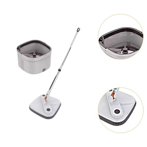 Fenteer Rotierendes Wischeimer-Set, 360 ° drehbarer Kopf, selbstauswringender Wischmopp, sauberer Wischmopp für Küche, Hartholz, Marmorböden, Fliesen, Hotel – Bild 4