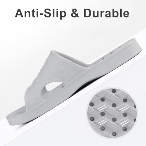 Image of shevalues Shower Shoes for Women Men with Arch Support Quick Drying Pool Slides Lightweight Beach Sandals with Drain Holes