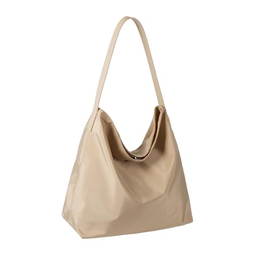 Gluckstar Bolso Mujer Bolso Shopper, Bolso Bandolera Grande Tote Bag para Universitarias, Bolsos de Mano de Gamuza para el Trabajo, el Día a Día y las Compras (Beige)