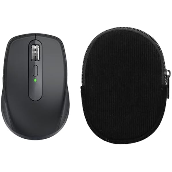kwmobile Etui na mysz kompatybilne z Logitech MX Anywhere 3 / Anywhere 3S - etui na mysz Bluetooth z wytrzymałego sztruksu i neoprenu - czarne