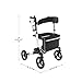 EMMA + OLIVER Ramsey Rollator Walker with Foldable Frame, Height Adjustable Walker with Seat, Lightweight Design, 360° Swivel, Hand Brakes, 7