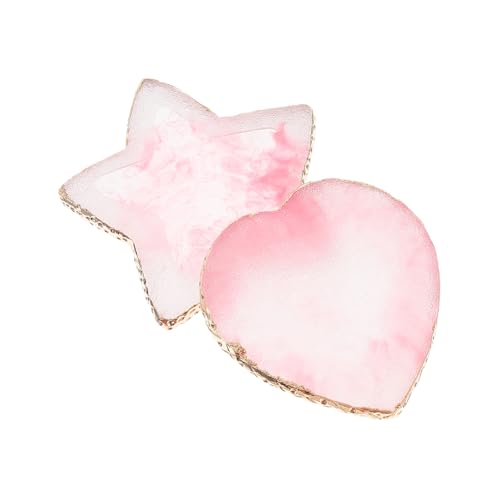 Paleta de uñas de resina en forma de corazón con 2 piezas para mezclar gel constructor y esmalte 2