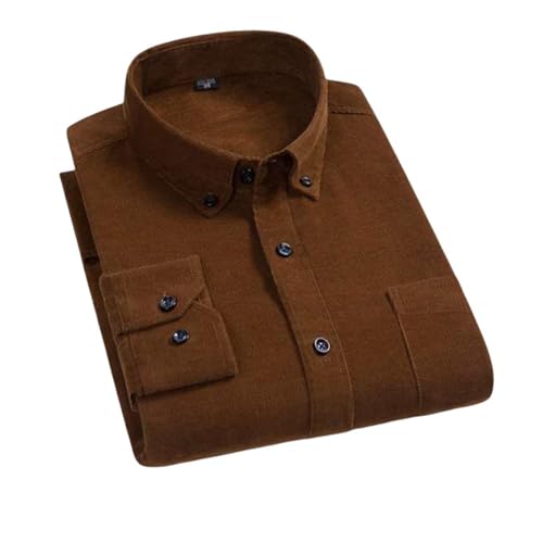 Chemise velours côtelé homme à manches longues coupe ample et tissu respirant