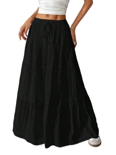 Ruffle Hem Skirt for Summer Basic Women's Summer Casual Vinage Skirt