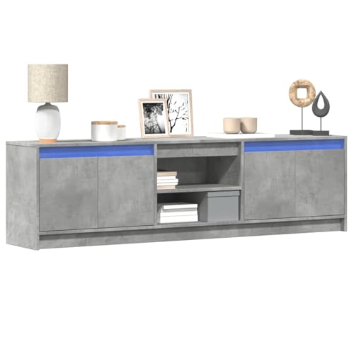 Vopese Mueble de TV LED Madera ingeniería Gris hormigón 180x34x50 cm Mueble Comedor, Módulo TV Moderno, Juego de Muebles para Salón Modelo CJZJ3307915ES