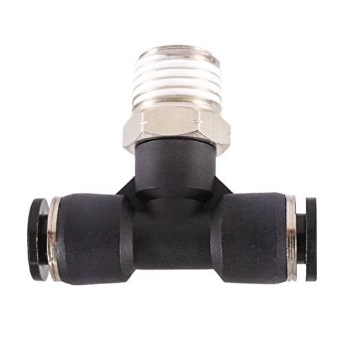 Male Branch Tee Push To Connect Air Line Fittings 1/4"Od X 1/4"Npt Thread Quick Release Connectors 3 Way Shaped Union Adapter Fitting #TOP5
