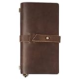 Refillable Italian Leather Travelers Notebook, Handmade Personalized Leather Travel Journal Notebook...