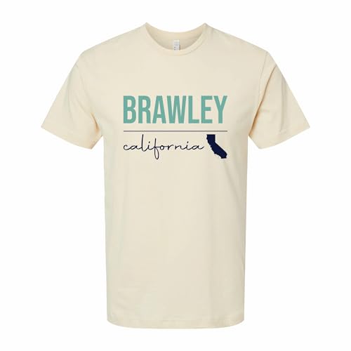 R and R Imports Brawley California Natural Souvenir Unisex Cotton T-Shirt – Large Front State Design Graphic (L)