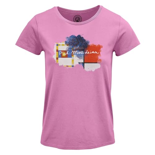 T-shirt De Stijl femme art abstrait col rond pour look artiste peintre cubiste