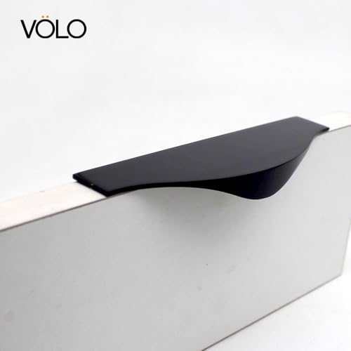 Image of VOLO 6 Inch Aluminium Kitchen Profile Handle - Sleek and Durable Handle for Modern Kitchen Drawers, Cabinets, and Furniture Pulls (128mm) (2, Black)