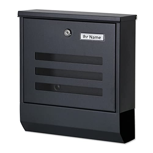 Verda Briefkasten Zeitungsrolle Wandbriefkasten Postkasten Schwarz SN3670-2 Cover