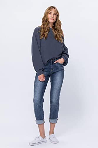 Judy Blue Hi-Rise Bleach Splash Boyfriend Jeans - 82346 (13) Blue3