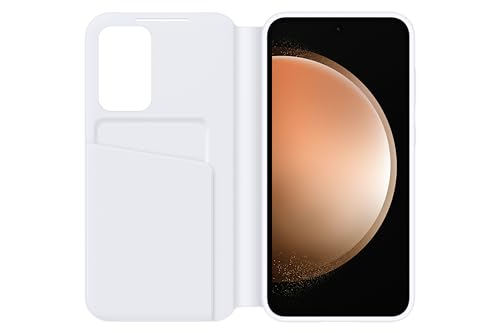 Image of Samsung Galaxy S23 FE S-View Wallet Phone Case, Protective Cover with Card Holder Slot, Finger Tap Display Window, US Version, EF-ZS711CWEGUS, White