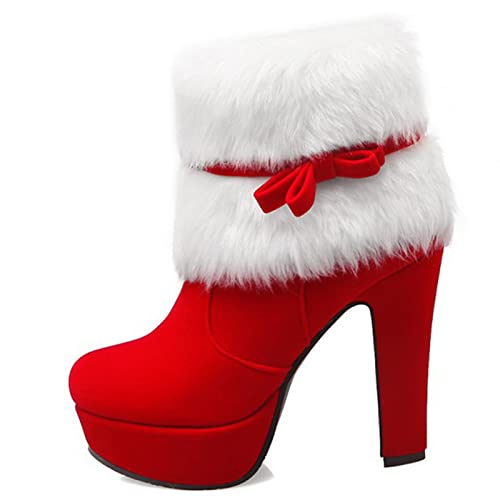 Women's Fur Lined Christmas Ankle Boots2