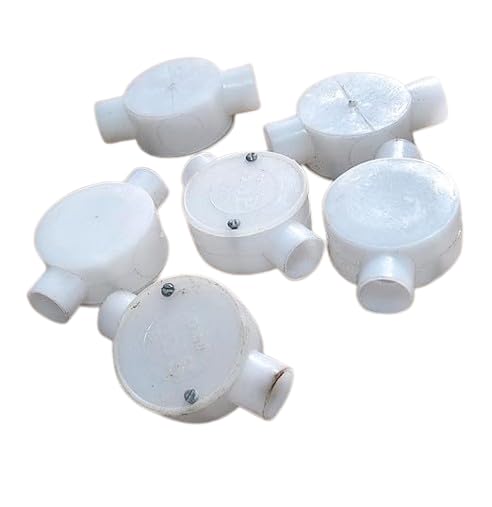 PVC Electrical Conduit Fitting for Junction Box 2 Way 3/4 inch 20mm (25 Pcs) White Colour