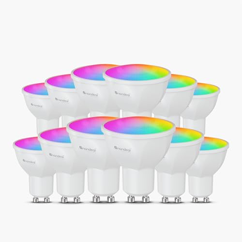Nanoleaf Matter Essentials Glühbirne, 12 Smarten RGBW GU10 LED Lampen - Matter über Thread, Bluetooth 16 Mio. Farben LED Lampen, Bildschirm Sync, Funktioniert mit Google Home Apple, Deko & Gaming