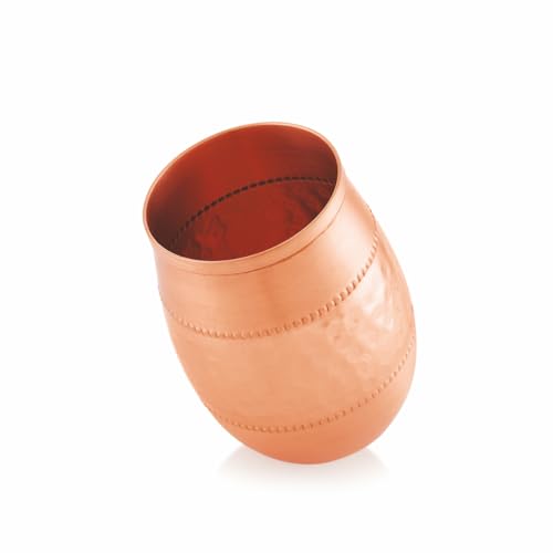 Image of Pure Copper Glasses Damru Shaped Pure Tamba Glass for Drinking & Serving Water Tumbler - 300ml