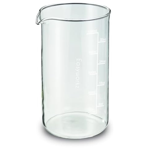 Easyworkz Borosilicate Glass Replacement Beaker for 34oz French Press Coffee Maker Cover