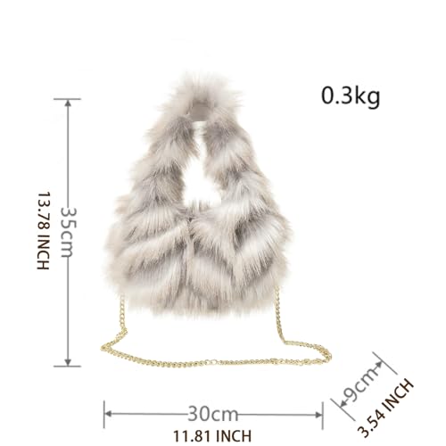 Fur Purse Plush Hobo Bag Furry Bag Cute Fluffy Handbag Large Fuzzy Soft Underarm Shoulder Bags Women Chic Gift4