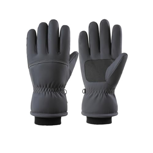 Guantes de esquí de Invierno Unisex cálidos y Polares Resistentes al frío con Pantalla táctil Impermeable (L/Gris)